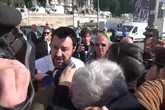 Salvini arriva in piazza del Popolo