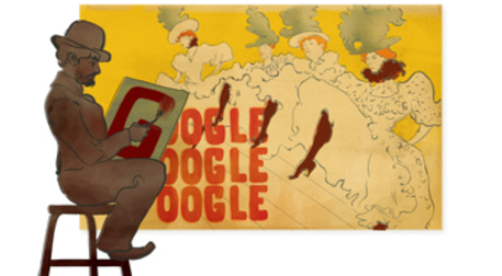 Il doodle di Google per i 150 anni della nascita di Henri de Toulouse-Lautrec © Ansa