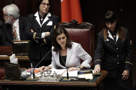Il Presidente della Camera Laura Boldrini durante l'esame della Legge di Stabilita' © ANSA