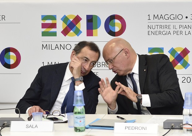 L'amministratore delegato di Expo 2015, Giuseppe Sala, e il presidente di Coop Italia, Marco Pedroni © ANSA
